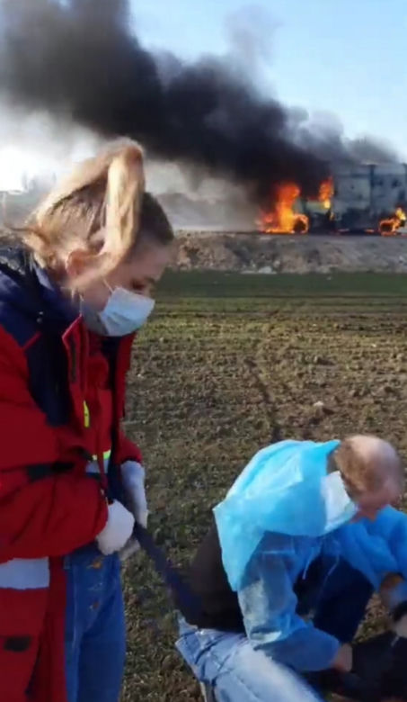 Chersoń. Rosjanie wysadzili ambulas, podczas gdy medycy ratowali człowieka
