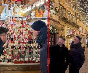 Biedroń i Śmiszek relaksowali się na świątecznym jarmarku. Spacer i okazja do zakupu prezentów [ZDJĘCIA]