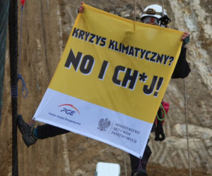Protest Greenpeace na terenie kopalni Turów
