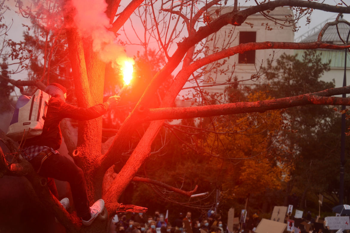 Warszawa. Protesty pod sejmem