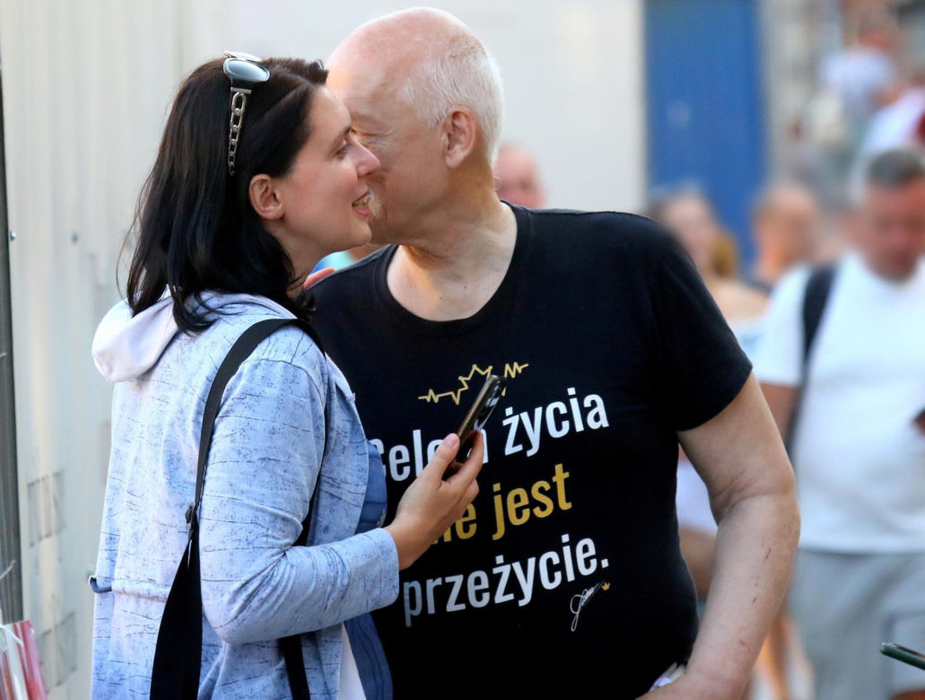 Janusz Korwin-Mikke z żoną