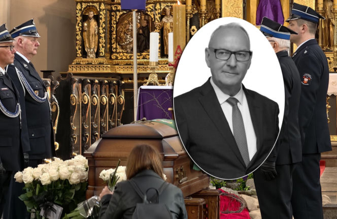 Tłumy na pogrzebie burmistrza. Grób zasypany kwiatami