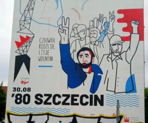Zniszczony mural na szczecińskich Pomorzanach
