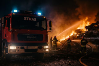 Pożar pod Szczecinem. Płonęło złomowisko w Stobnie