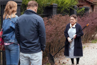 Barwy szczęścia odc. 3424. Hubert (Marek Molak), Asia (Anna Gzyra), Lucyna (Grażyna Zielińska)