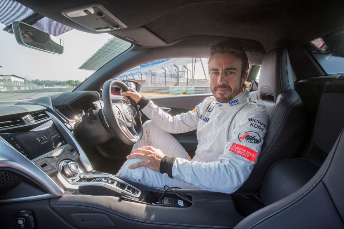 Fernando Alonso w Hondzie NSX