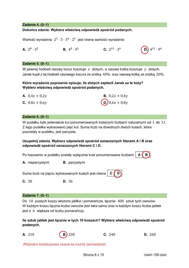 Egzamin ósmoklasisty 2026 matematyka: WSZYSTKIE odpowiedzi do arkusza CKE 12.05.2026