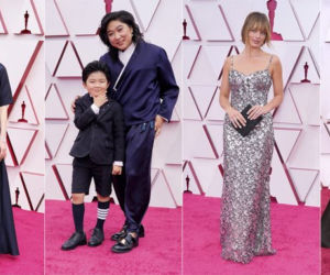 Nicolette Robinson, Yuh-Jung Youn, Alan S. Kim with Christina Oh, Margot Robbie, Laura Pausini i Marlee Matlin 