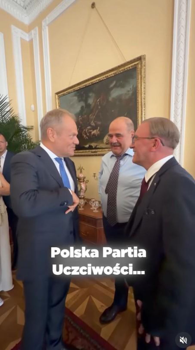 Donald Tusk na planie "Rancza"