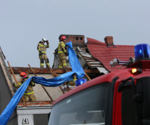 Usuwanie skutków wichury w Dobrzycy