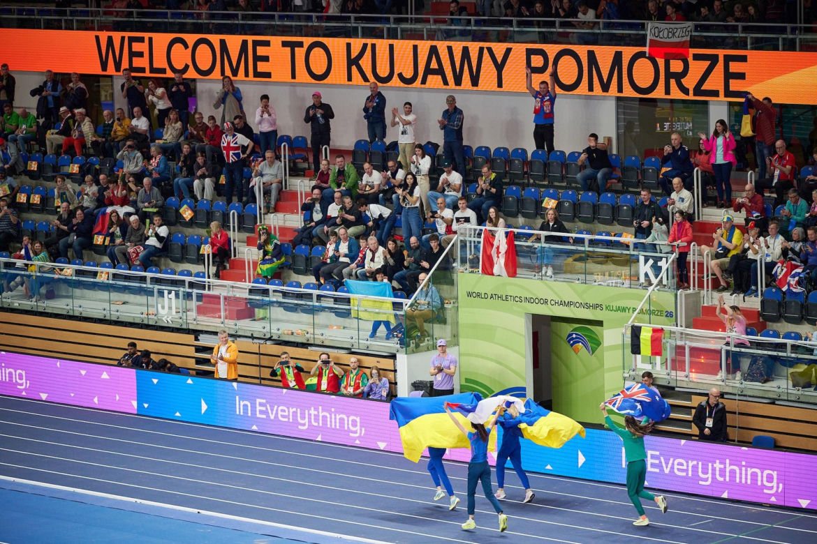 Halowe Mistrzostwa Świata w Lekkoatletyce Kujawy Pomorze 26 w Toruniu. Zdjęcia kibiców i zawodników z 1. dnia imprezy