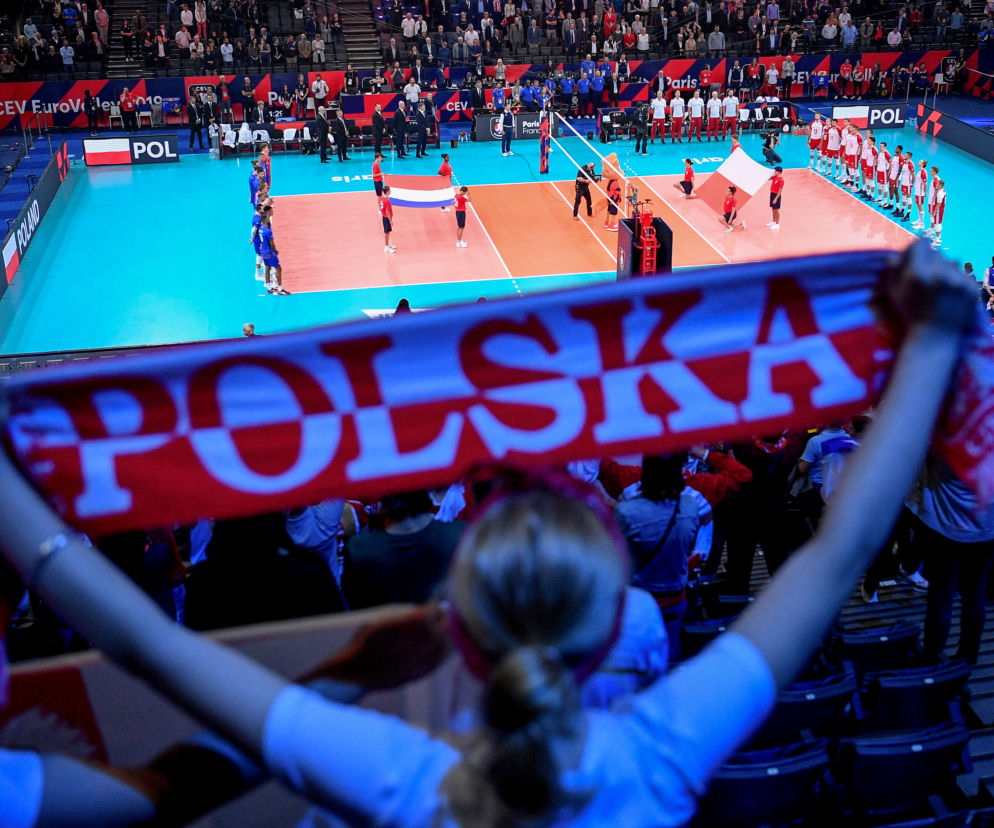 Kibice na meczu polskich siatkarzy