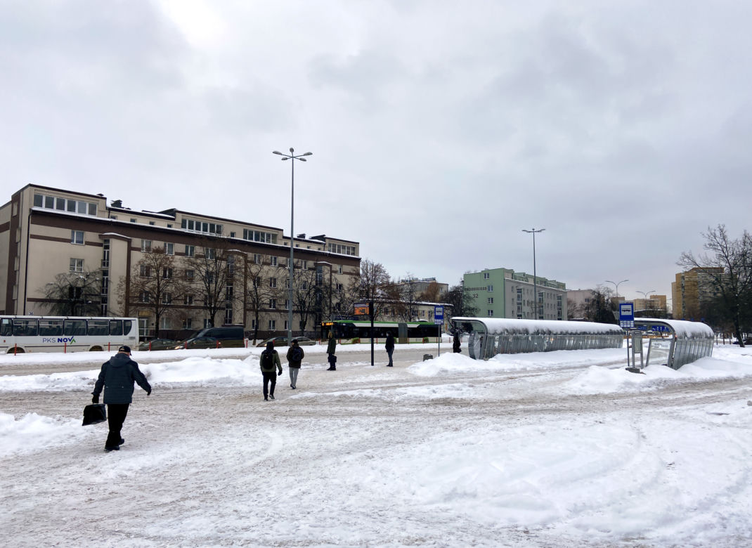 Centrum Białegostoku pod śniegiem