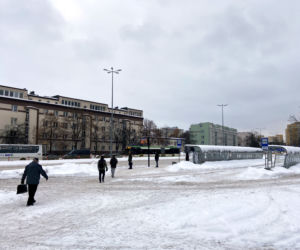 Centrum Białegostoku pod śniegiem