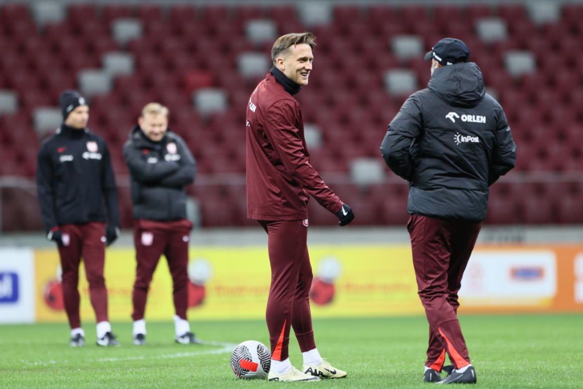 Trening reprezentacji Polski na PGE Narodowym przed meczem barażowym z Estonią o Euro 2024