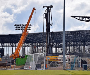Budowa stadionu w Szczecinie - kwiecień 2021