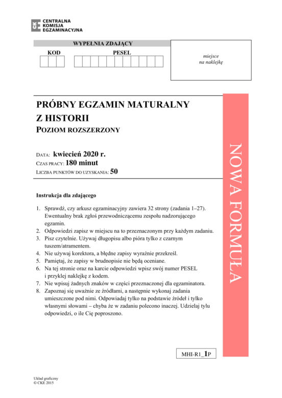 Matura próbna 2020 historia. Mamy arkusze CKE