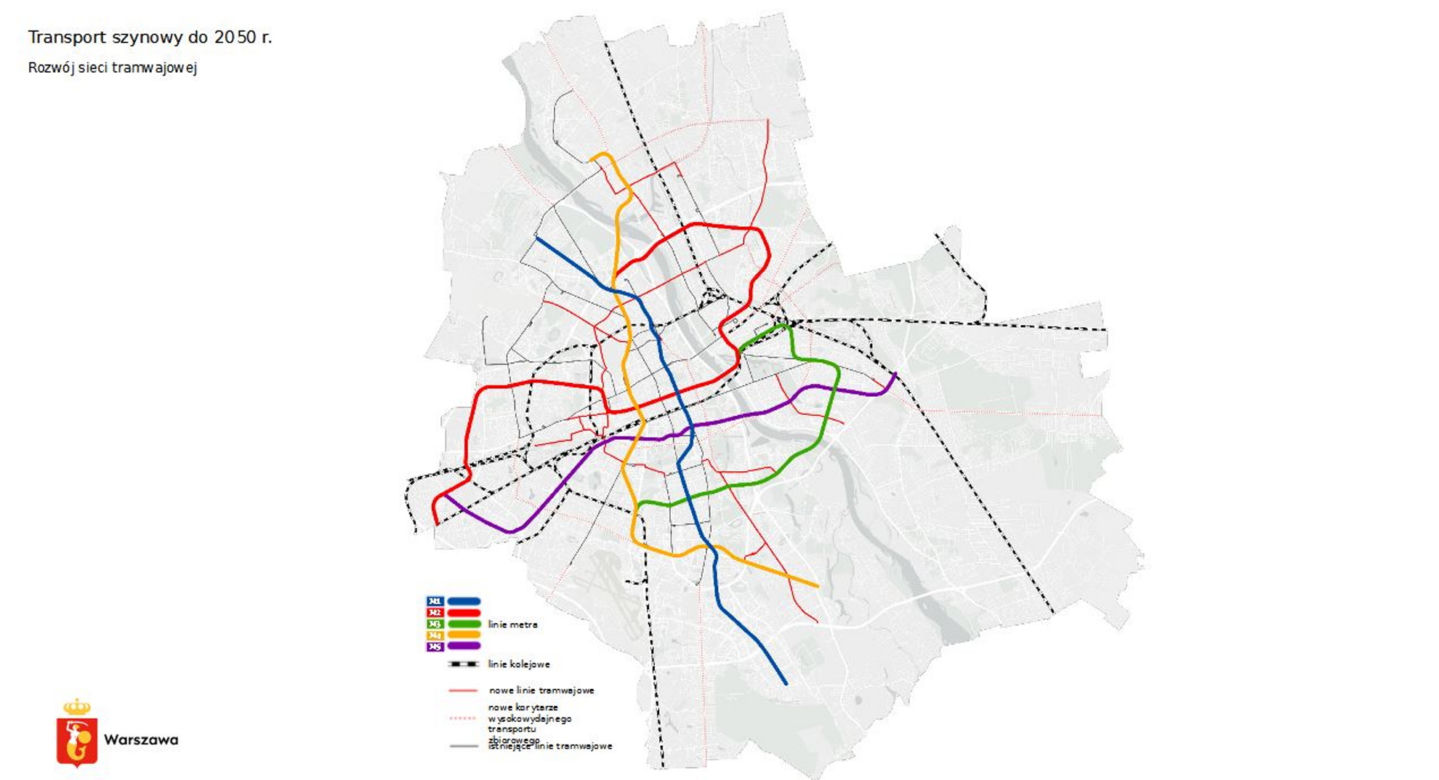 Pięć stacji metra do 2050 roku. Wielki masterplan dla Warszawy