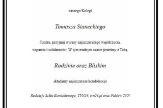 Tomasz Sianecki w żałobie