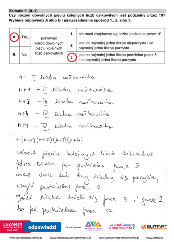 Egzamin ósmoklasisty 2021 matematyka