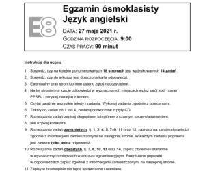 Egzamin ósmoklasisty 2021 angielski. Arkusze CKE, pytania, odpowiedzi, język angielski, języki obce [27.05.2021]