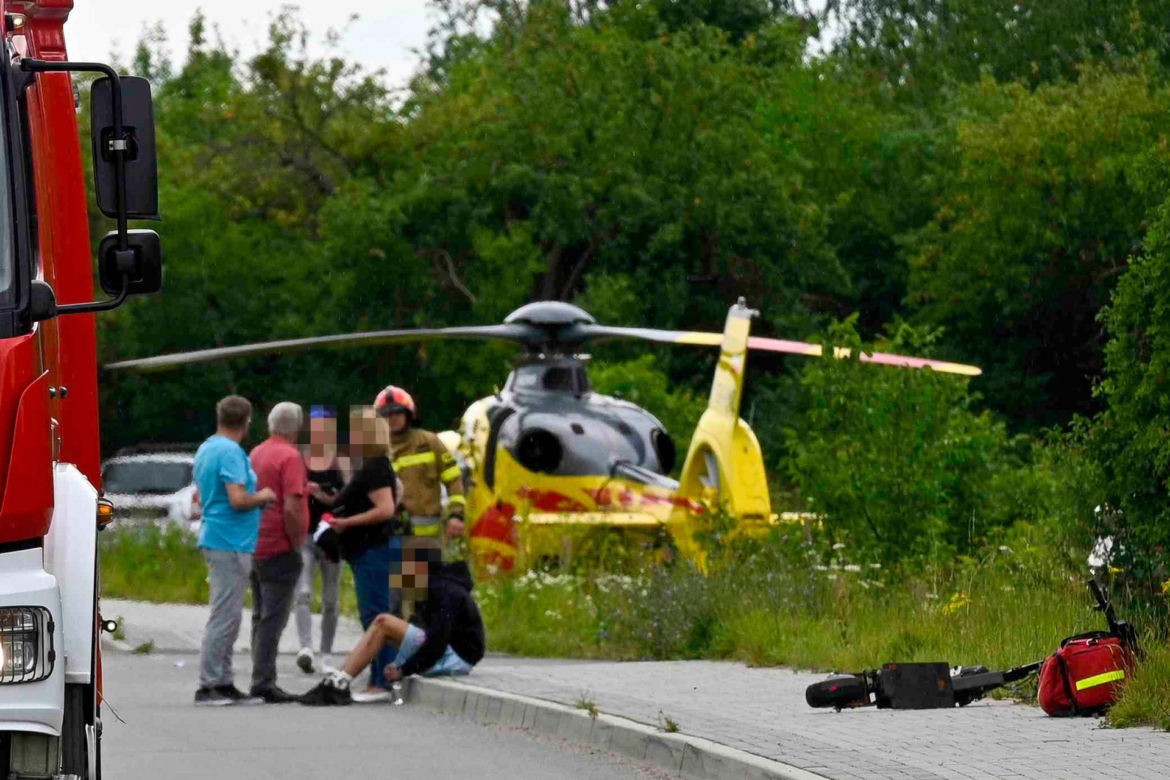 Wypadek nastolatków na hulajnodze
