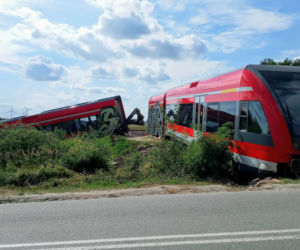 Wrak niemieckiego pociągu pod Kołbaskowem