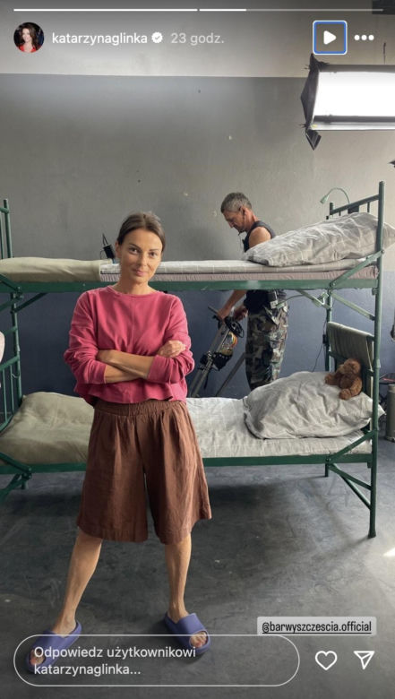 Instagram. Kasia (Katarzyna Glinka) na planie w więzieniu