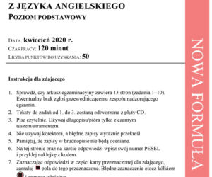 Matura próbna 2020 angielski, str.1