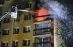 Pożar wieżowca w Cieszynie