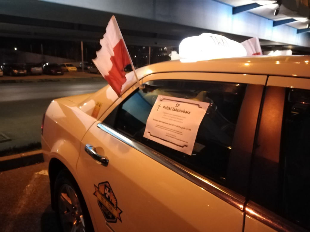 Protest taksówkarzy w Rzeszowie 25 listopada