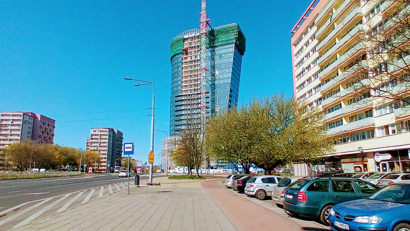 Budowa Hanza Tower - kwiecień 2020