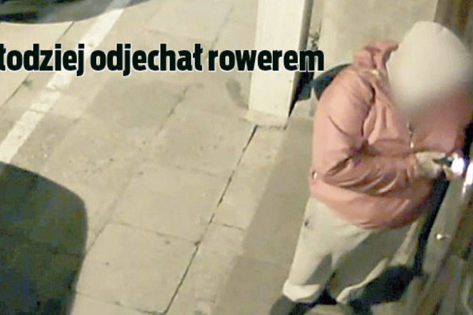 Złodziej odjechał rowerem