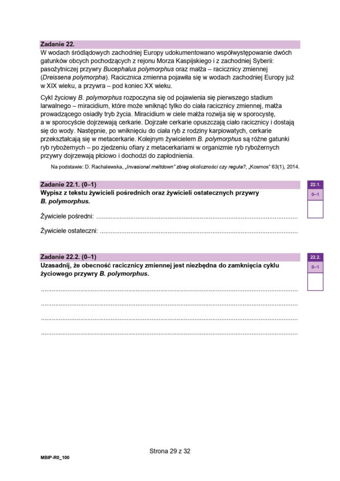 Matura 2026 biologia poziom rozszerzony - arkusz CKE