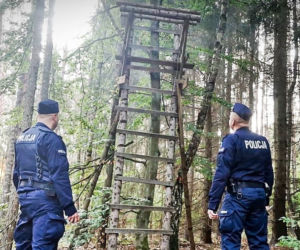 Drezdenko. Spadł z ambony i nie mógł się ruszać! Myśliwy został sam w środku lasu [ZDJĘCIA]