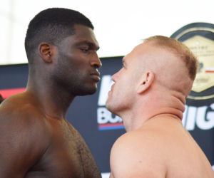 KnockOut Boxing Night 7 - Rzeszów (ważenie) - Izu Ugonoh vs Łukasz Różański