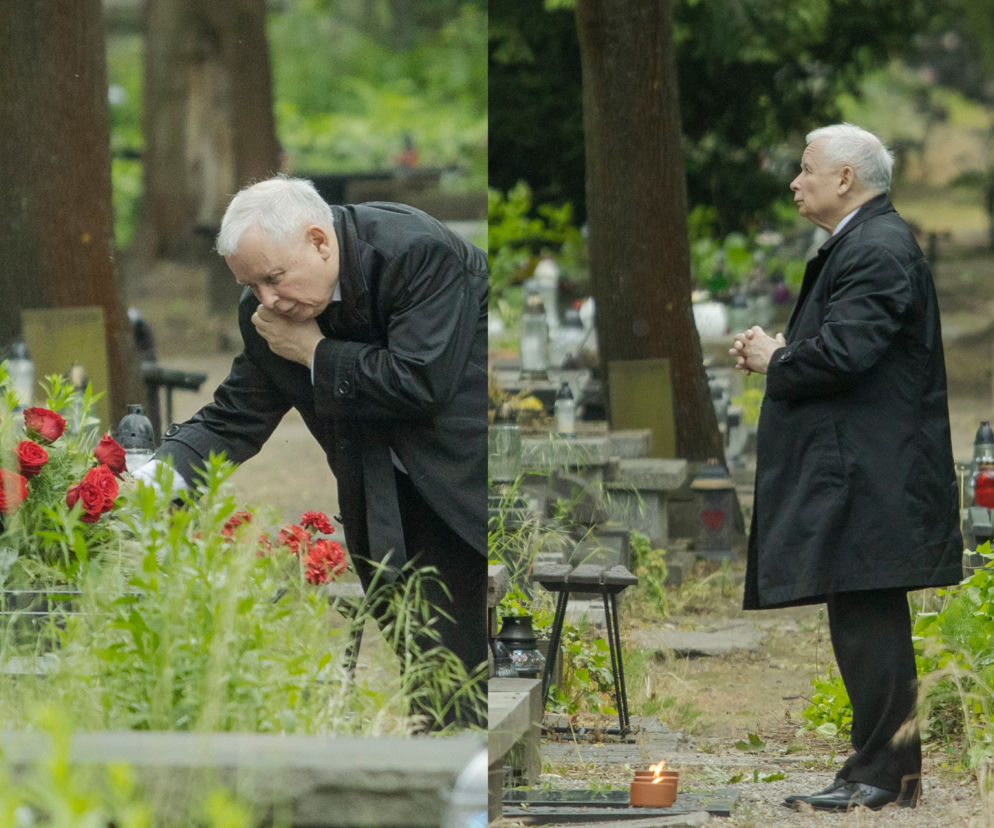 Kaczyński na cmentarzu. Pojechał uczcić mamę
