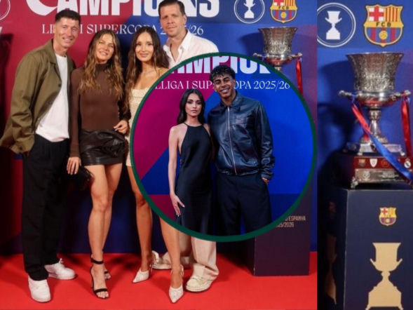 Lewandowscy i Szczęśni balowali na imprezie Barcelony! Yamal przyszedł z dziewczyną!