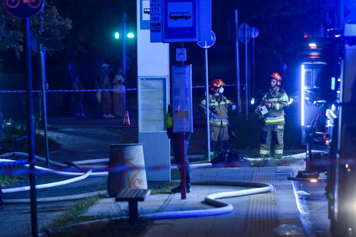 Pożar pustostanu w Warszawie (23.09.2025)