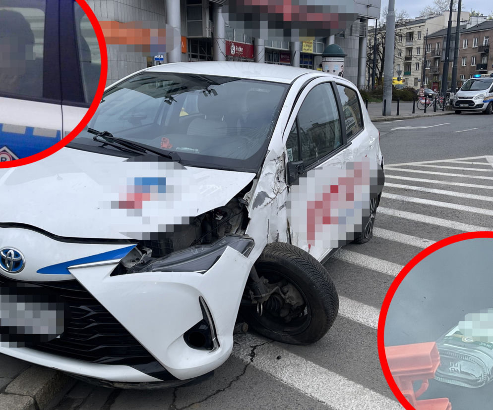 Pijany jak bela huknął w przystanek autem na minuty 