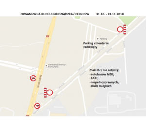 Zmiana organizacji ruchu przy cmentarzach w Toruniu - szczegóły!
