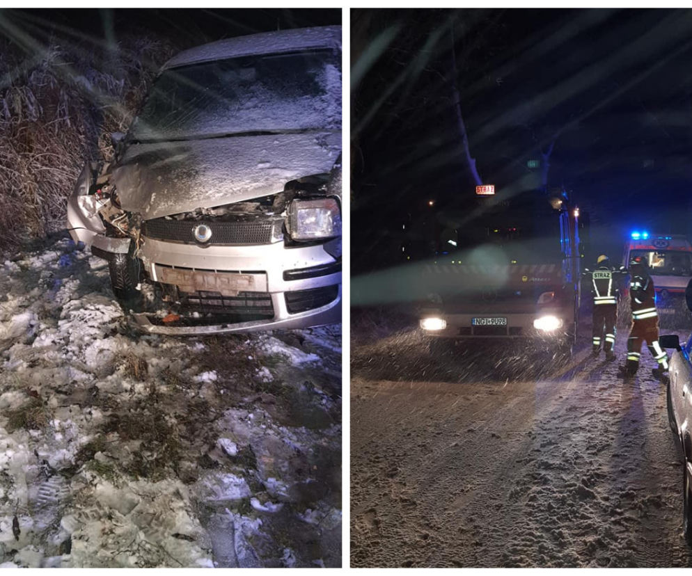 Wypadek na trasie Wydminy-Ranty. Samochód osobowy uderzył w drzewo