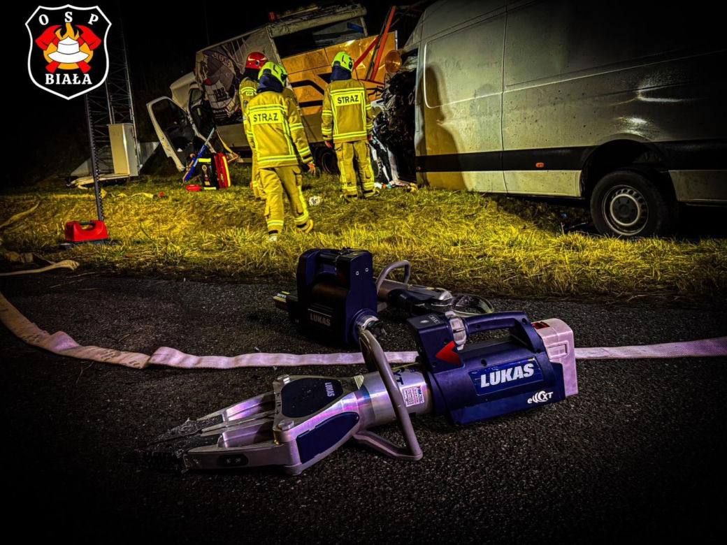 Wypadek na autostradzie A1 w Szarlejce