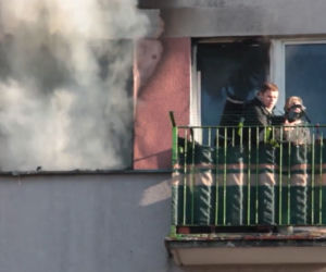 ratowanie staruszki pożar Słupno