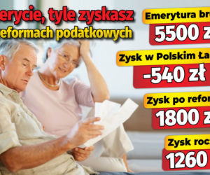 Emerycie, tyle zyskasz na reformach podatkowych