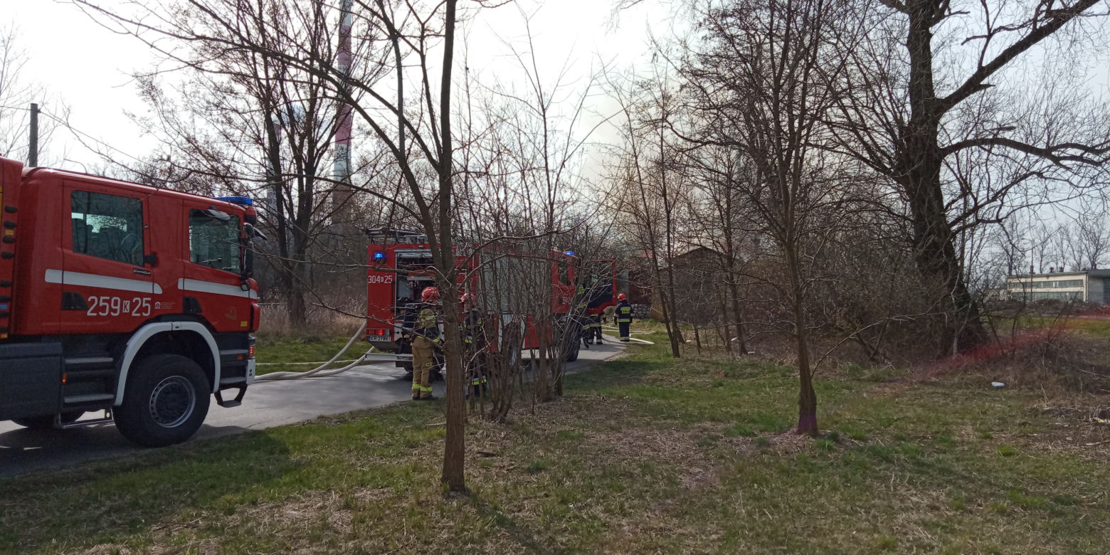 Pożar w Łęgu w Krakowie