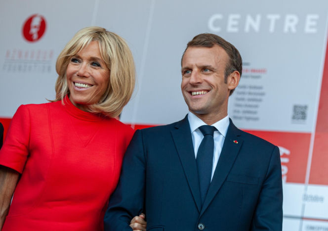 Emmanuel Macron z żoną Brigitte Macron