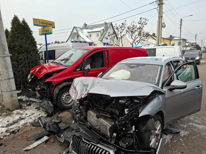Wypadek u zbiegu ulic Miodowej i Smugowej