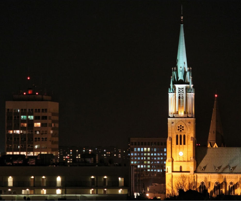 Łódź nocą