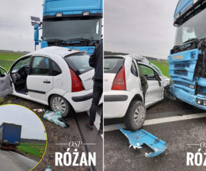 Koszmarny wypadek pod Makowem Mazowieckim! 2-latek z citroena zabrany przez śmigłowiec [ZDJĘCIA]